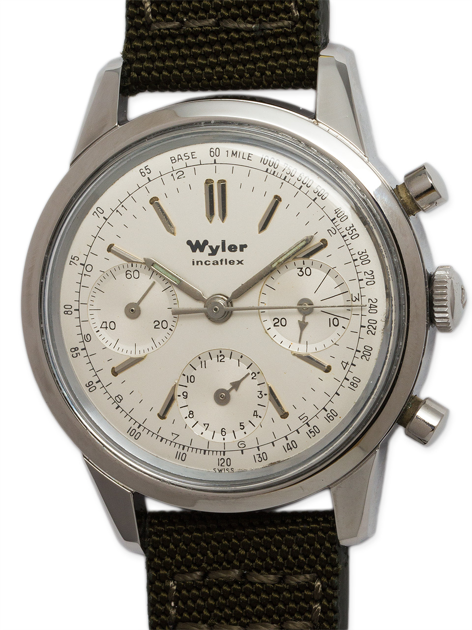 Wyler SS Incaflex Valjoux 72 Chronograph circa 1960’s