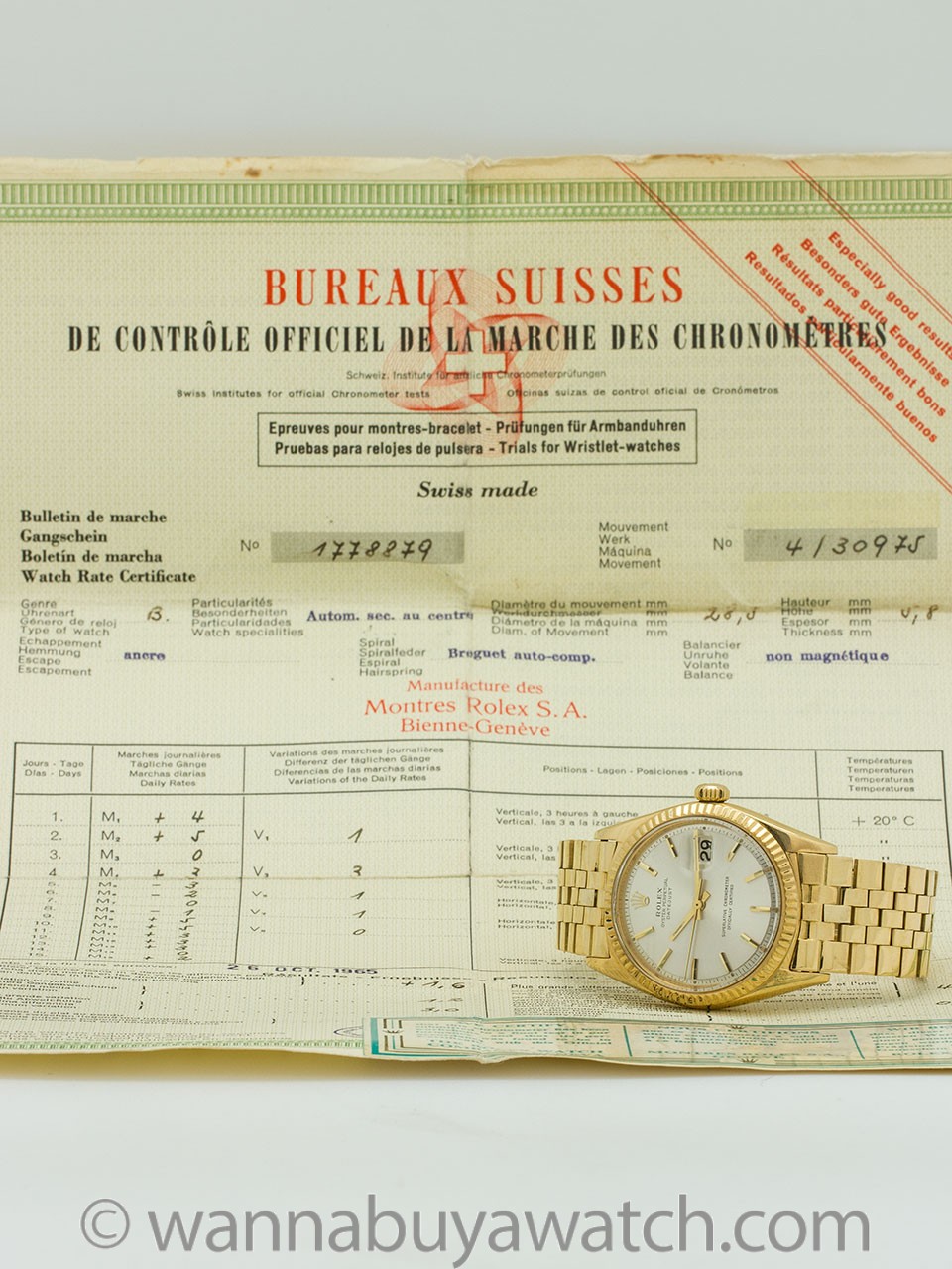 rolex chronometer certificate