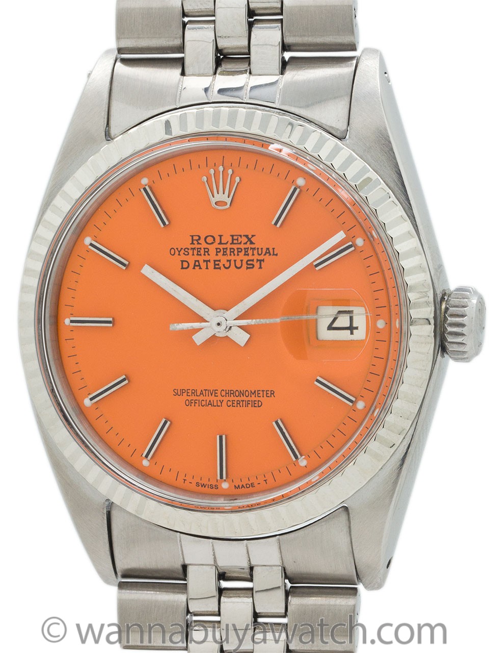 Rolex Datejust ref  1601 Stainless Steel “Orange Sherbert” circa 1968