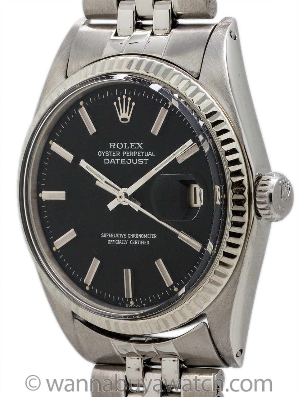 1968 rolex 1601 black dial datejust
