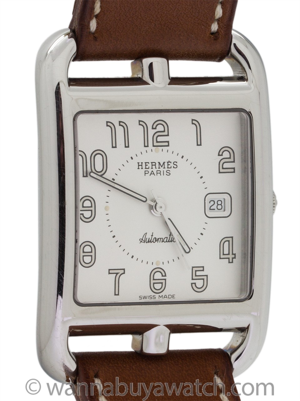 Hermes Man’s Cape Cod Stainless Steel Double Strap circa 2000s