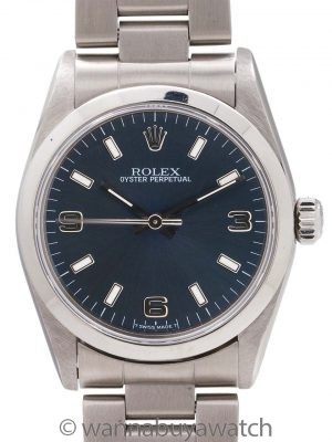 Rolex Oyster Perpetual Midsize ref 77080 Blue circa 2001 Papers