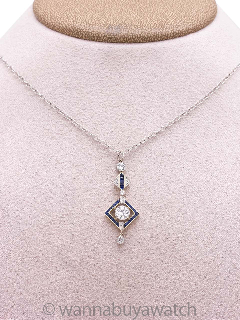 Buy Blue Sapphire Necklace, September Birthstone Necklace, Sapphire  Necklace Vintage, Sapphire Pendant Necklace, Sapphire Tennis Necklace  Online in India - Etsy