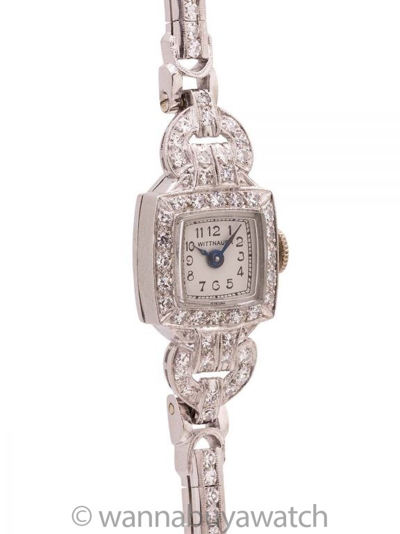Lady Wittnauer Platinum & Diamond Watch 2.30ct circa 1940's & 1950's