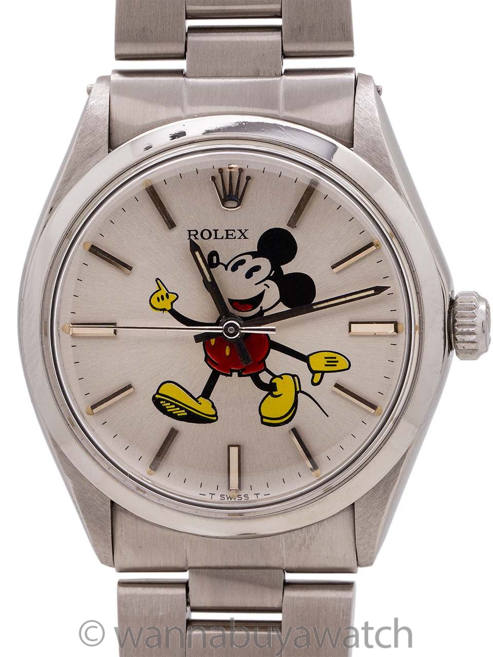 Rolex Oyster Perpetual ref 5500 custom Mickey Mouse circa 1981