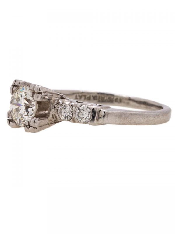 Platinum Engagement Ring 0.52ct Old European Cut I-SI2 circa 1940s