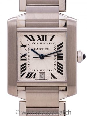 Cartier SS Tank Francaise Man’s Automatic circa 2000’s Box & Papers