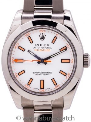 Rolex SS Milgauss ref 116400 White Dial circa 2008