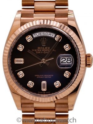 Rolex 18K PG Day Date ref 128235 Ombre Dial circa 2019 Box & Papers