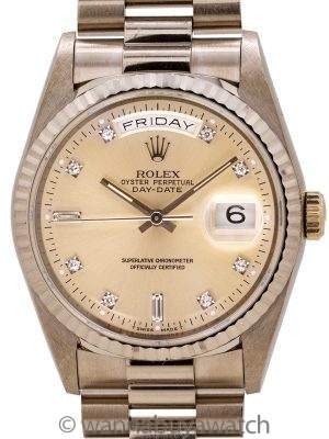 Rolex Day Date President ref# 18239 18K WG Factory Diamond Dial circa 1991