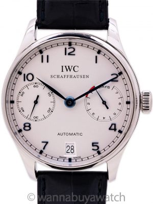 IWC SS Portuguese Power Reserve ref 5001-07 Automatic Box & Papers