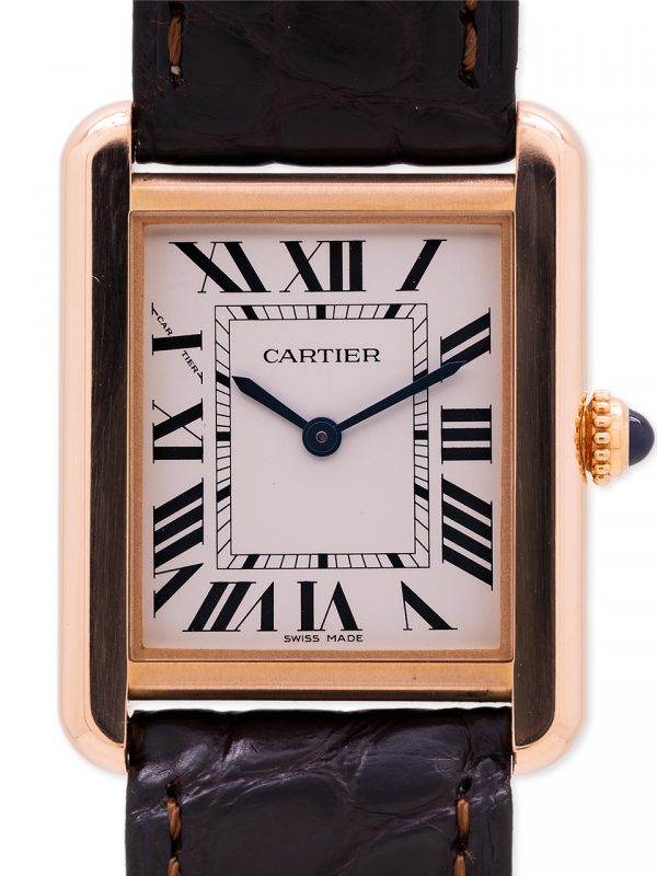 Cartier Lady's Tank Solo ref 3168 18K PG circa 2010+ Box & Papers