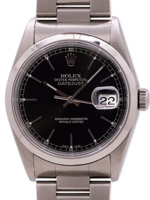 Rolex  Datejust ref 16200 Stainless Steel Black Dial circa 2003