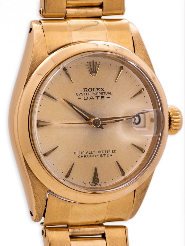 Rolex Oyster Perpetual Date ref 1501 18K PG circa 1965
