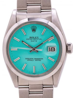 Rolex Oyster Perpetual Date ref 1500 Custom Turquoise Dial circa 1979