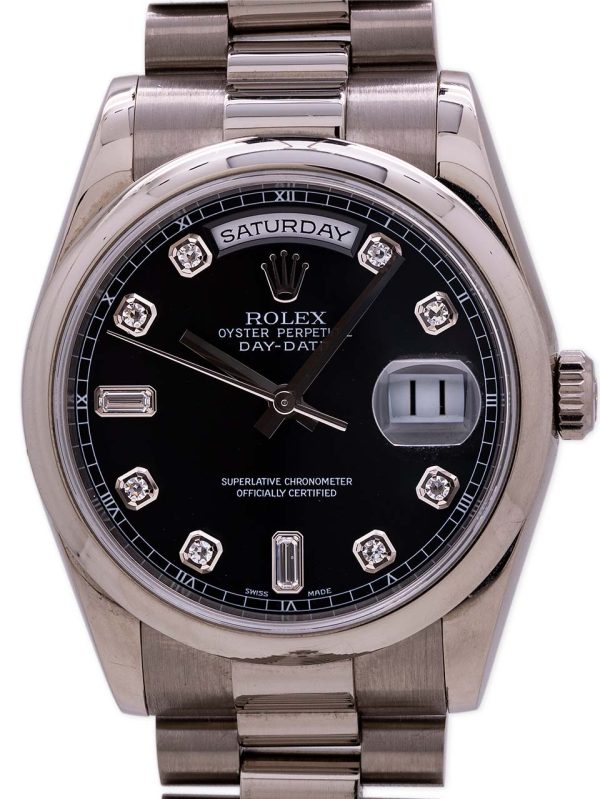 Rolex Day Date 36 ref# 118209 18K WG Factory Diamond Dial circa 2002