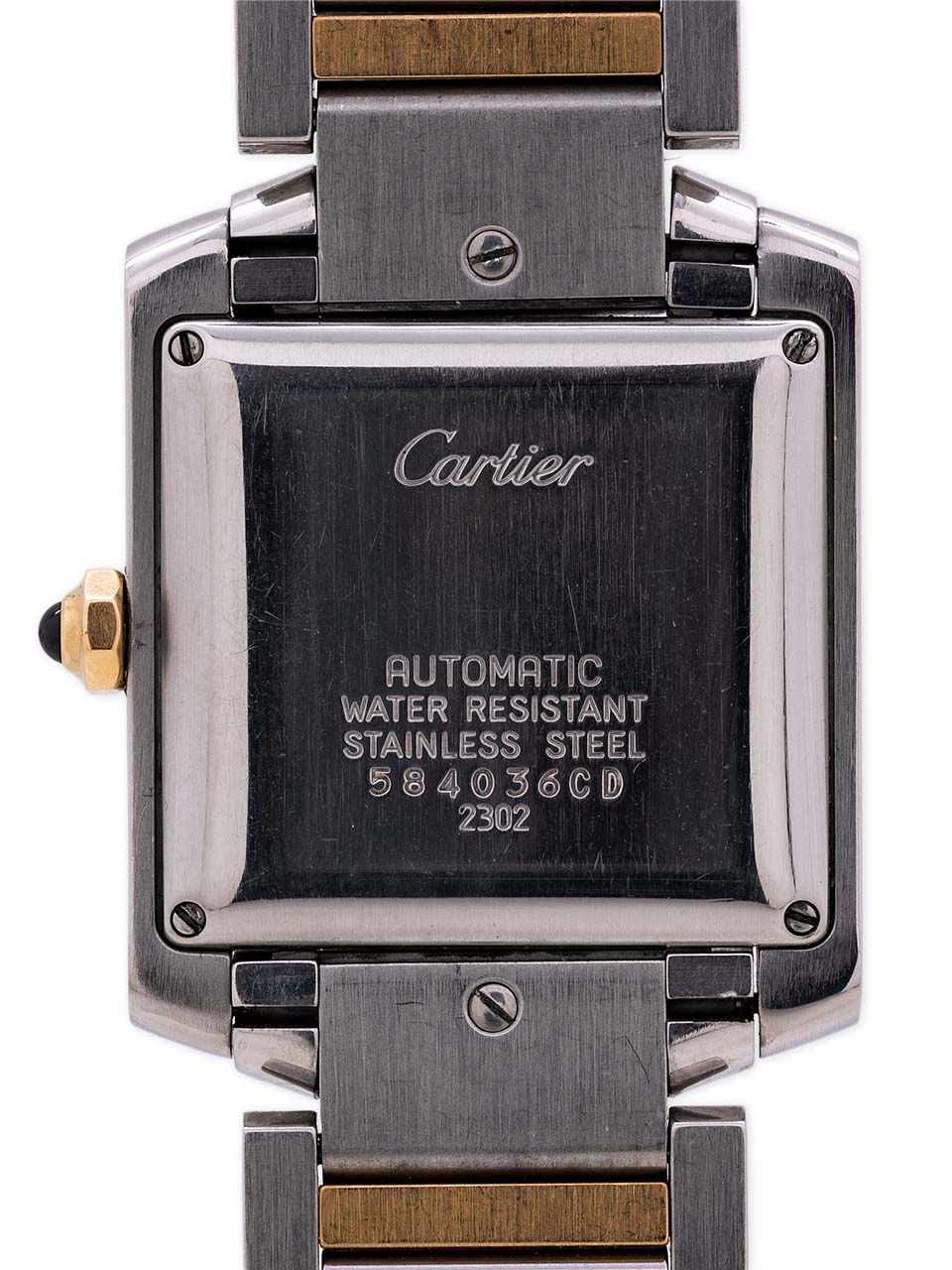 Cartier Tank Francaise ref. 2302 acciaio e oro