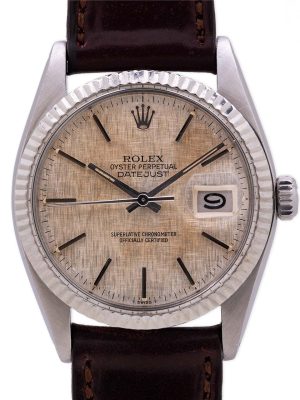 Rolex Datejust ref 16014 SS/18K WG Tropical Linen Dial circa 1981