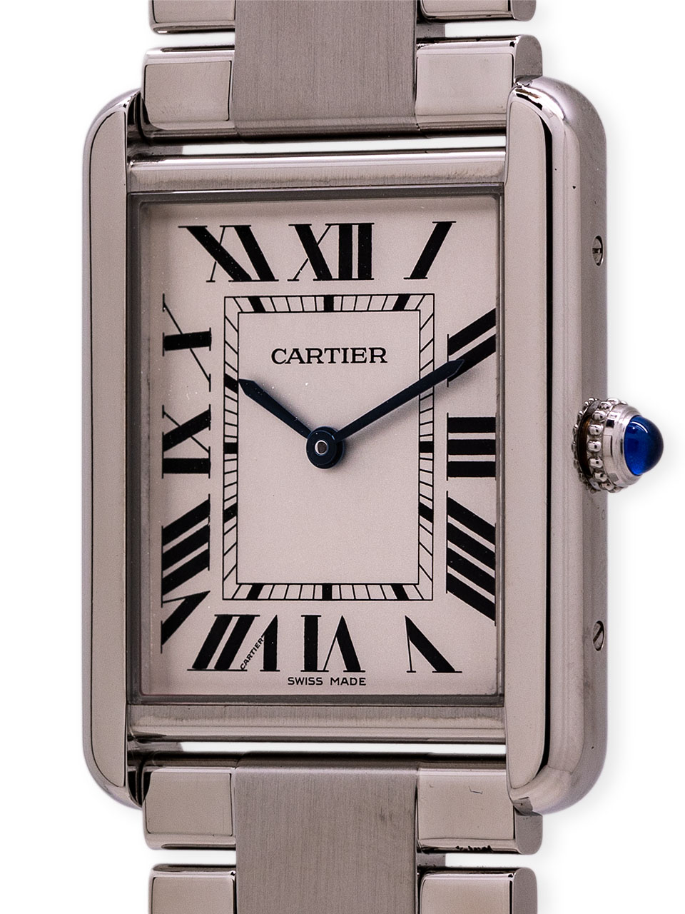 Cartier Man's Tank Solo Stainless Steel ref 3169 on Bracelet circa