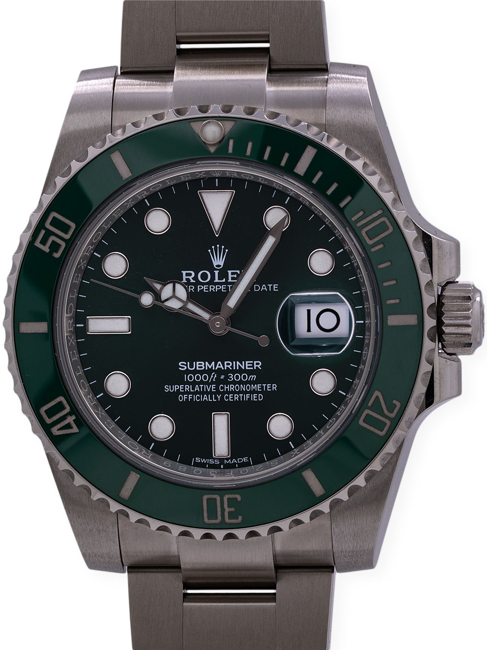 Original Rolex Submariner Date 116610LV Hulk Green Ceramic Bezel